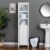 Glitzhome 65.55 Inch White Bathroom Free Standing Cabinet with 3-Shelf and 1 Shutter Door Perspective: top