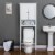 Glitzhome Waterproof Bathroom Cabinet Space Saver, Free Standing Over The Toilet Storage Perspective: top