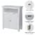 Glitzhome 32 Inch Tall Wood Floor Storage Cabinet with 2 Shutter Doors, White Perspective: top