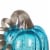 Glitzhome 6 Inch Tall Blue Glass Pumpkin Perspective: top