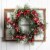 Glitzhome Flocked Pinecone & Berry Wreath Wooden Window Frame Perspective: top