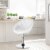 Gymax PU Leather Adjustable Modern Chair Swivel Round Tufted Back White Perspective: top