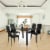 5 Piece Kitchen Dining Set Glass Metal Table and 4 Chairs Breakfast Furniture Perspective: top