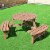 Costway Patio 6 Person Outdoor Wood Picnic Table Beer Bench Set Pub Dining Seat Garden Perspective: top