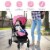 2 In1 Foldable Baby Stroller Kids Travel Newborn Infant Buggy Pushchair Pink Perspective: top