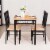 Costway 5 PC Dining Set Wood Metal 30 Table and 4 Chairs Black Kitchen Breakfast Furniture Perspective: top
