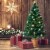 4Ft Pre-Lit PVC Christmas Tree Fiber Optical Firework Holiday Decor Perspective: top