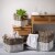 Glitzhome Square Willow Baskets with Rope Handles - Natural/White Perspective: top