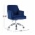 Office Chair in Blue Velvet and Chrome Perspective: top