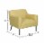 Fabric Upholstered Accent Chair with Metal Legs in Lemon and Black Perspective: top