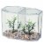 1 Dual Betta Hex Kit Tank Pet Aquatic Fishes Aquarium Habitat Office Home Decor Perspective: top