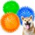 4 Rubber Dental Spiky Squeaker Ball Fetching Pet Dog Toy Cleans Teeth Gum Health Perspective: top