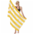 TowelSoft Premium Cabana Stripe 100% Cotton Terry Velour Beach Towel 35 inch x 60 inch-Yellow Perspective: top