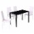 vidaXL Five Piece Dining Table and Chair Set Black and White Perspective: top