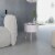 vidaXL Side Table with Serving Tray Round 15.6 x17.5 Gray Perspective: top