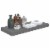 vidaXL Floating Wall Shelves 2 pcs High Gloss Gray 23.6 x9.3 x1.5  MDF Perspective: top