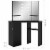 vidaXL Corner Dressing Table with LED Black 43.7 x21.3 x55.7 Perspective: top