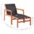 vidaXL Patio Chair with Footrest Solid Eucalyptus Wood and Textilene Perspective: top