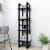 Vidaxl 4-Tier Book Cabinet Black 15.7 X11.8 X55.1  Chipboard Perspective: top
