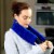 Heating Pad Microwavable Neck Wrap - Reusable Flaxseed Hot and Cold Packs – Blue Perspective: top