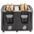 Continental 4-Slice Cool Touch Toaster Black Perspective: top