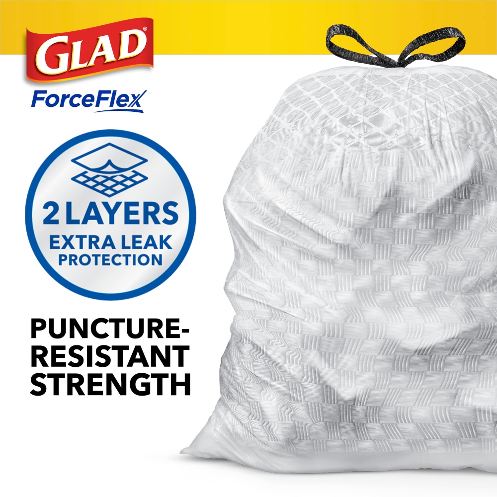 Glad ForceFlex Fragrance Free Tall Kitchen Drawstring Trash Bags