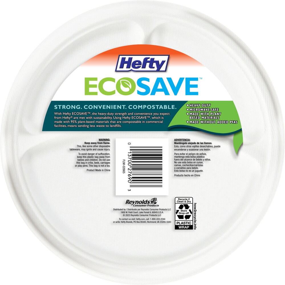 Reynolds - Brandclub - Hefty EcoSave 100% Compostable 10.13-Inch 