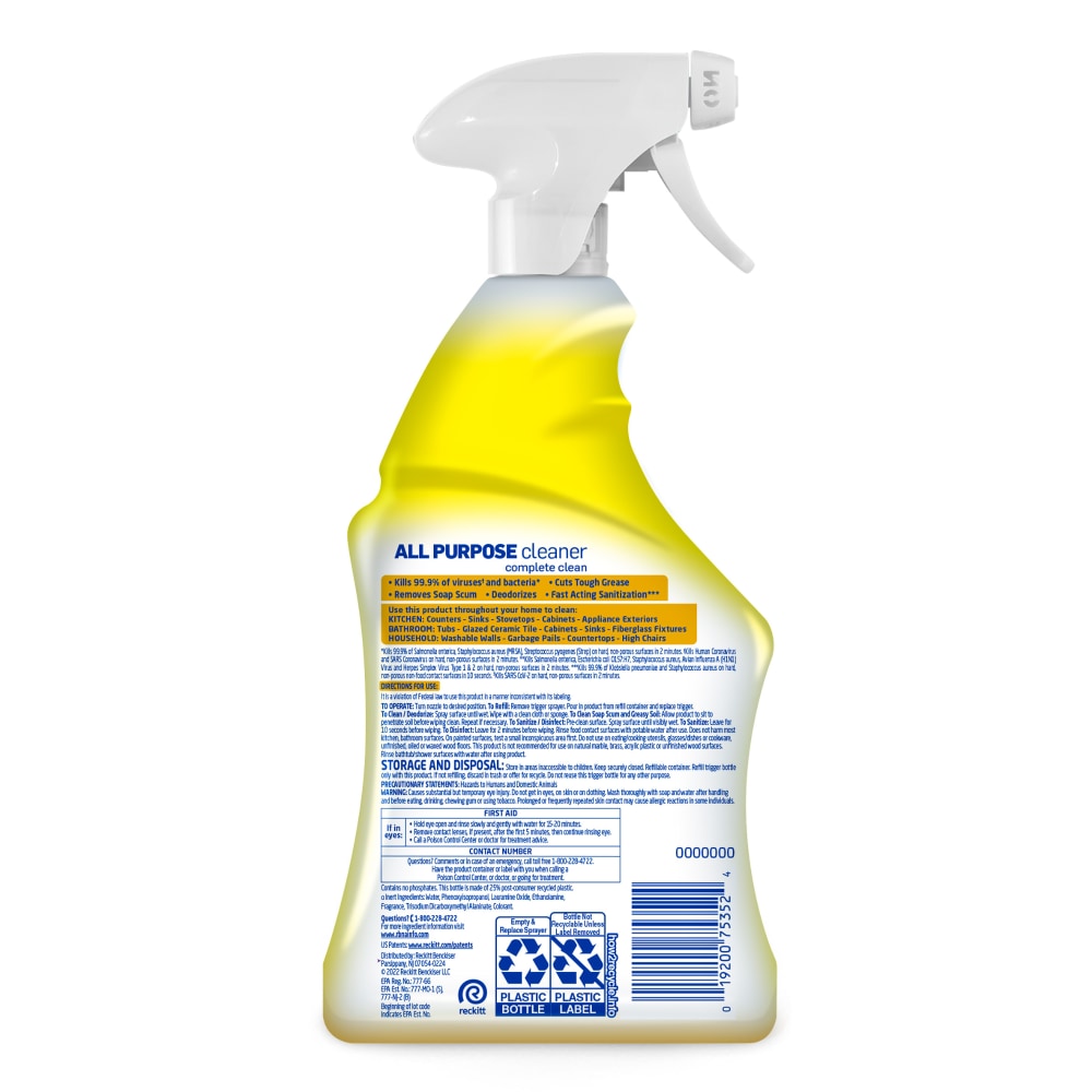 Lysol All Purpose Cleaner Spray, Disinfecting Spray, Lemon Breeze