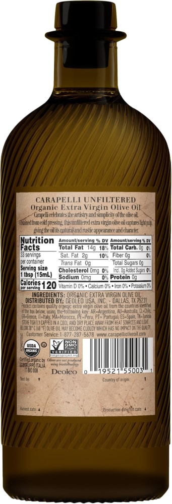 Carapelli® Organic Unfiltered Extra Virgin Olive Oil