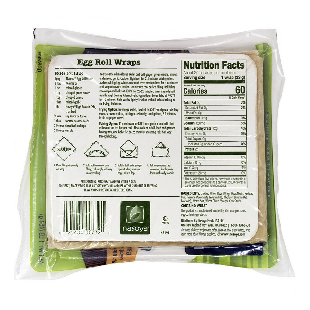 Nasoya Refrigerated Plant-Based Egg Roll Wraps, 16 oz 