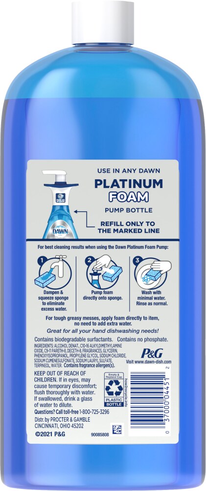 Dawn® Platinum Fresh Rapids Scent Dishwashing Liquid & Dish Foam Refill