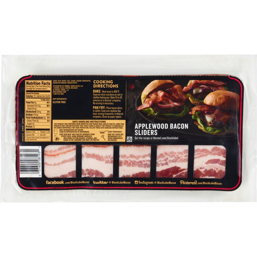 Hormel Black Label Bacon Nutrition