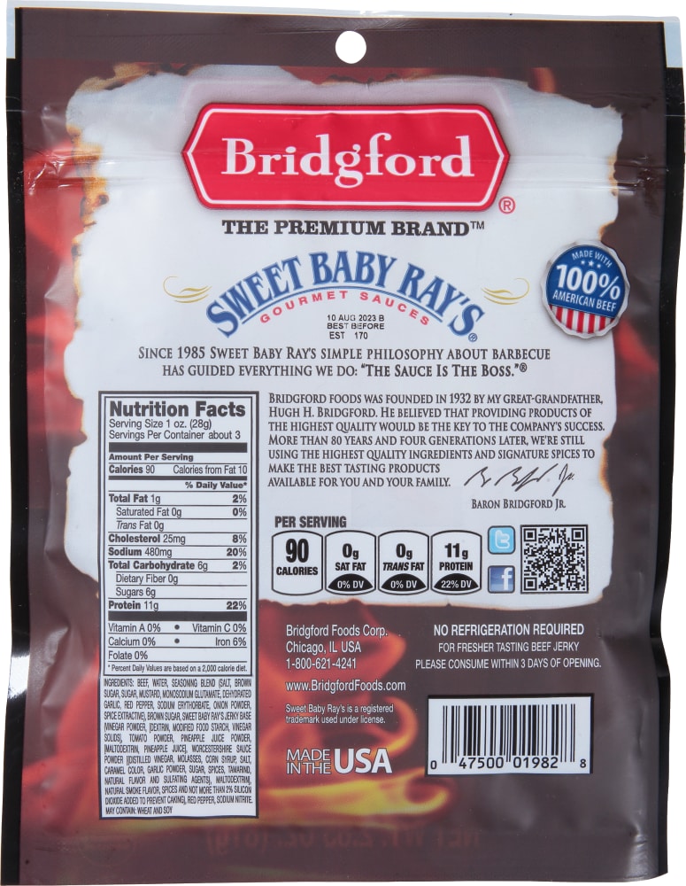Bridgford® Sweet 'N Spicy Beef Jerky