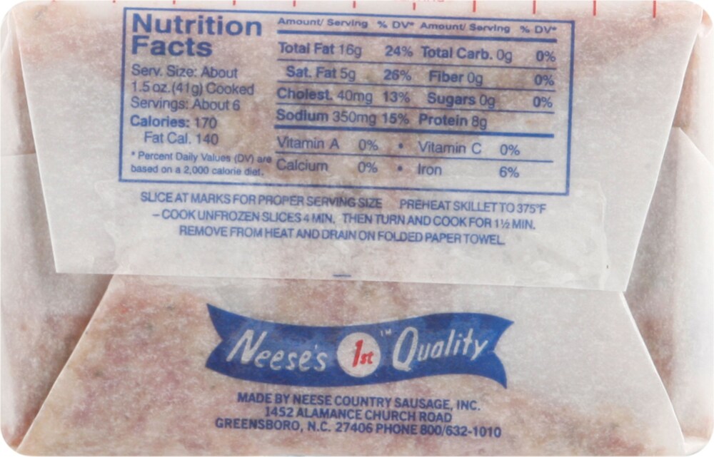 Neese s Country Sausage 16 oz Harris Teeter
