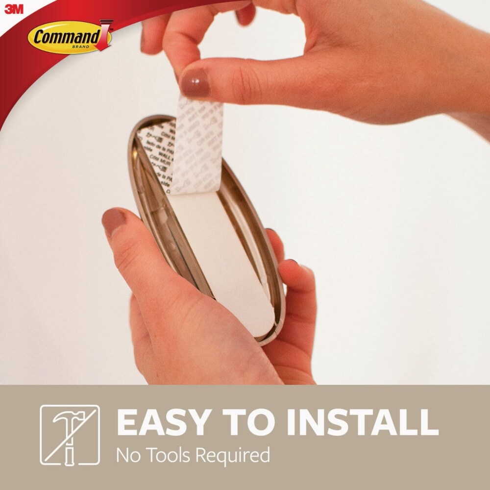 Command Curtain Rod Hooks, 2 Hooks, 2 Strips 17053BN-2ES