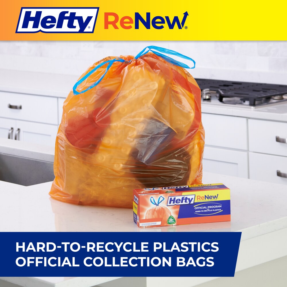 Hefty Renew Everyday Orange Plastic Wastebags 20 ct Kroger