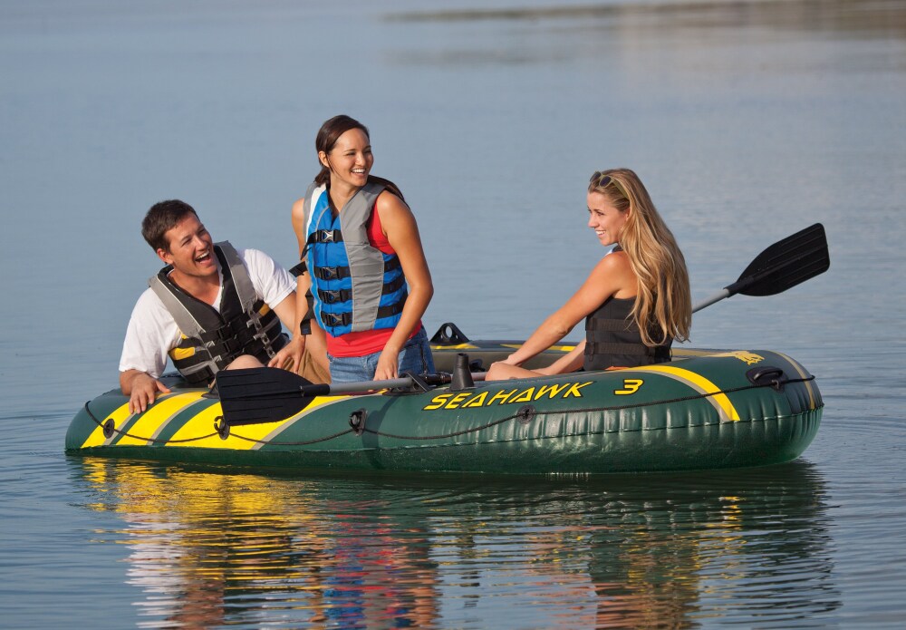 Intex - Brandclub - Intex 3 Person Boat Set w/ Aluminum Oars