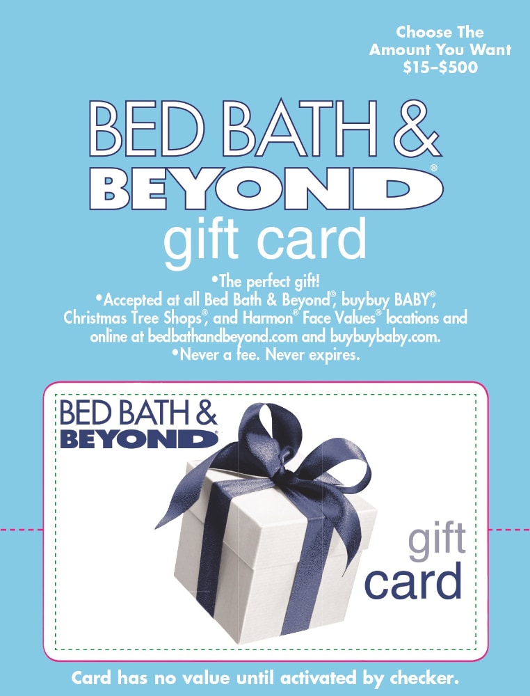 Kroger Bed Bath Beyond 15 500 Gift Card After Pickup Visit Us Online To Activate And Add Value 0 10 Removed At Checkout - digital roblox gift card $15