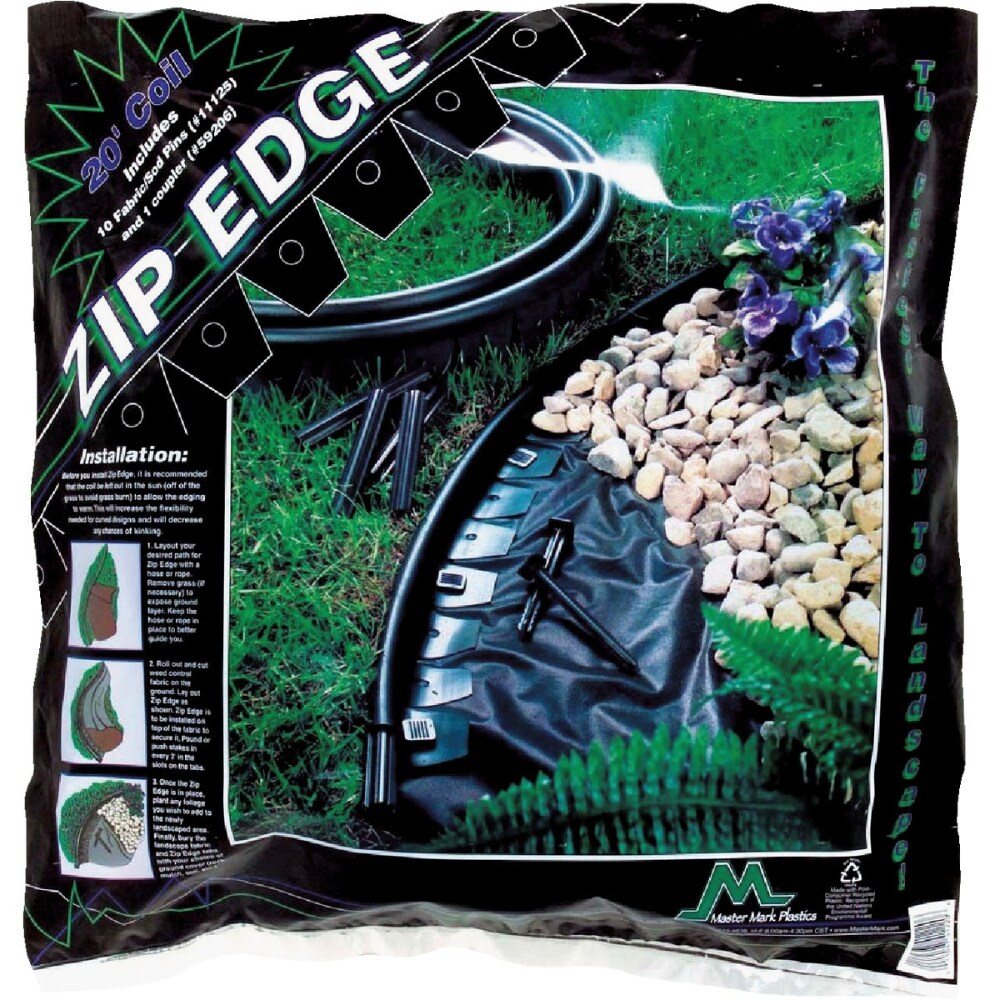 Master Mark Zip Edge 20 ft. Recycled Plastic Landscape Lawn Edging with Sod Pins Black Master Mark Zip Edge 20 ft. Recycled Plastic Landscape Lawn Edging with Sod Pins Black