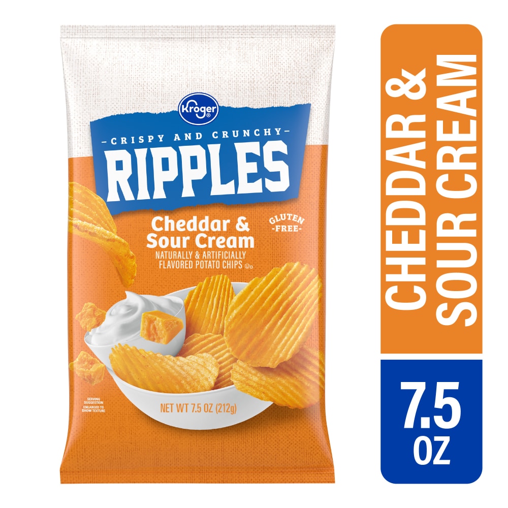 Lay's Potato Chips, Cheddar & Sour Cream, 7.75 oz Bag