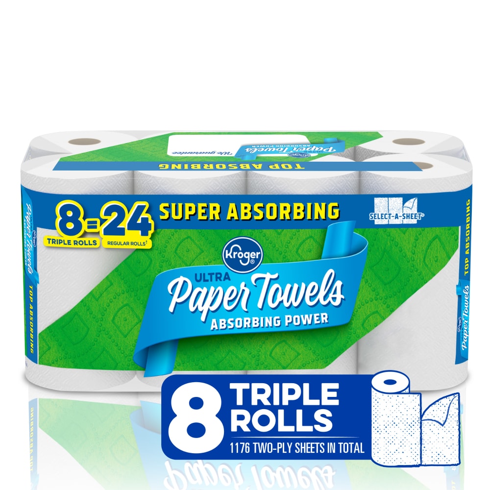 Kroger® Ultra Absorbing Power Paper Towels Double Rolls, 6 rolls