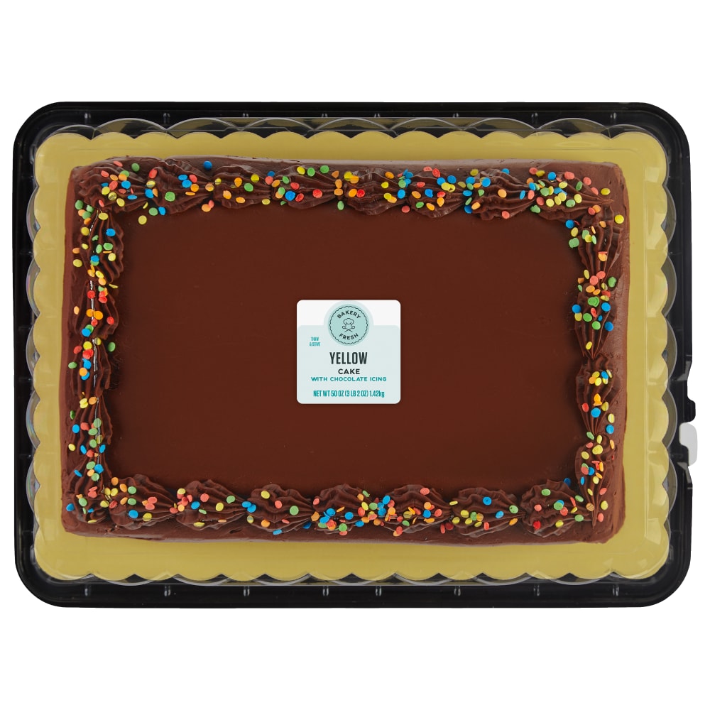 Bakery Fresh Yellow Cake With Chocolate Buttercreme Icing, 50 oz - Baker’s