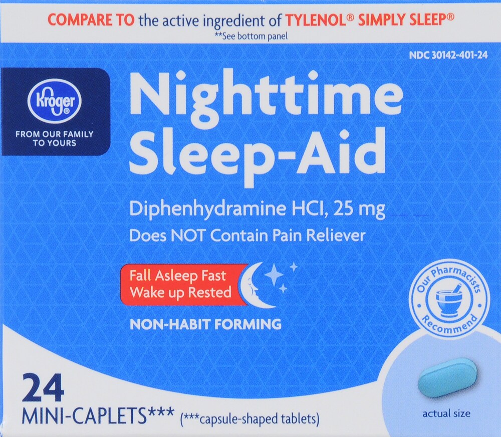 Dillons Food Stores Kroger Nighttime Sleep Aid Caplets 24 Ct