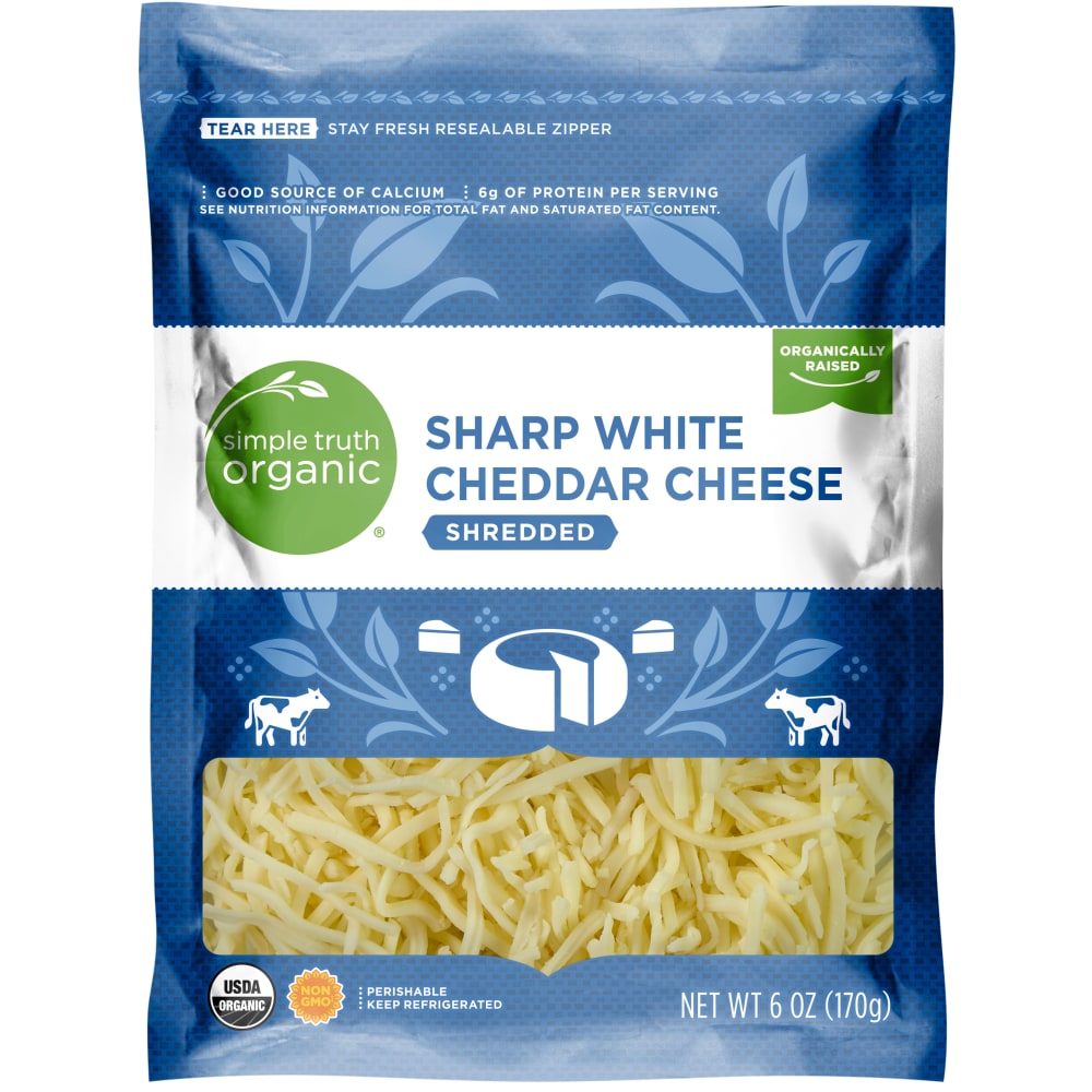Simple Truth Organic® Sharp White Cheddar Shredded Cheese, 6