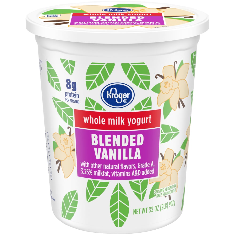 Kroger Whole Milk Blended Vanilla Yogurt 32 Oz