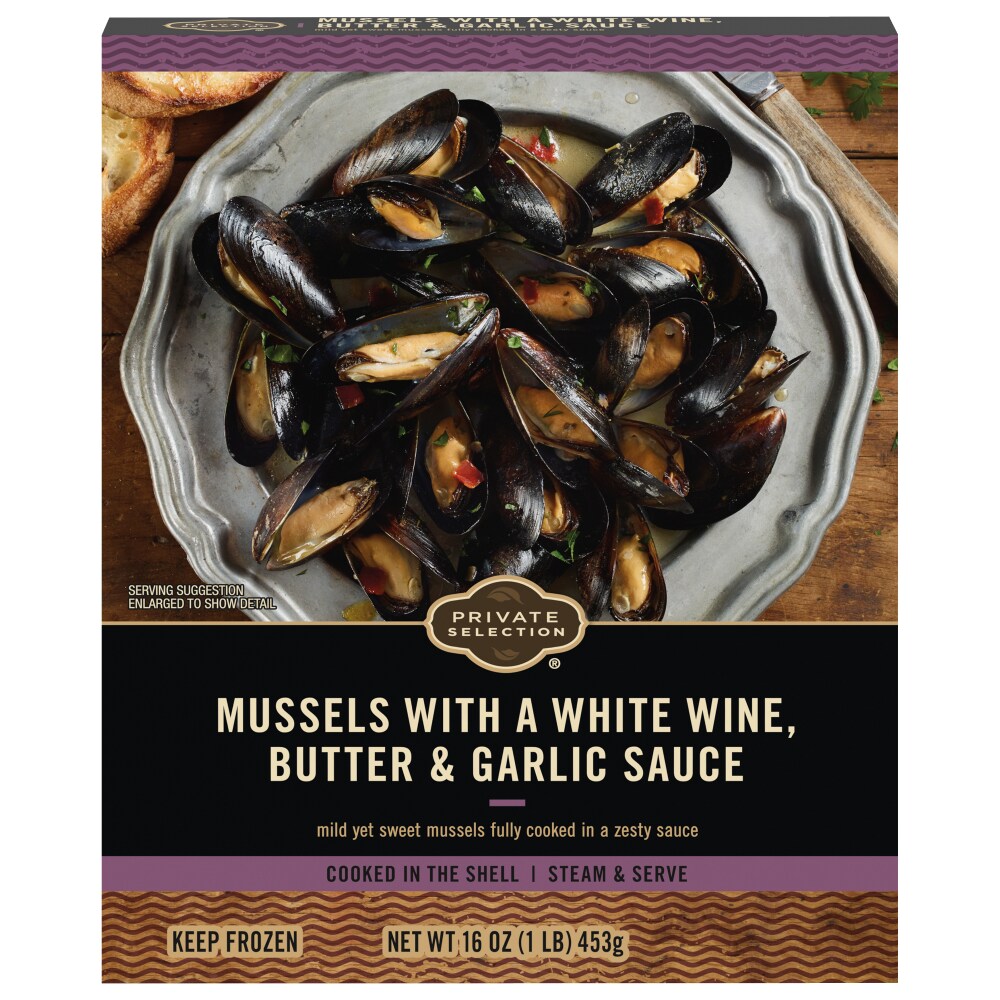 Private Selection® Mussels With White Wine, Butter & Garlic Sauce, 16 oz