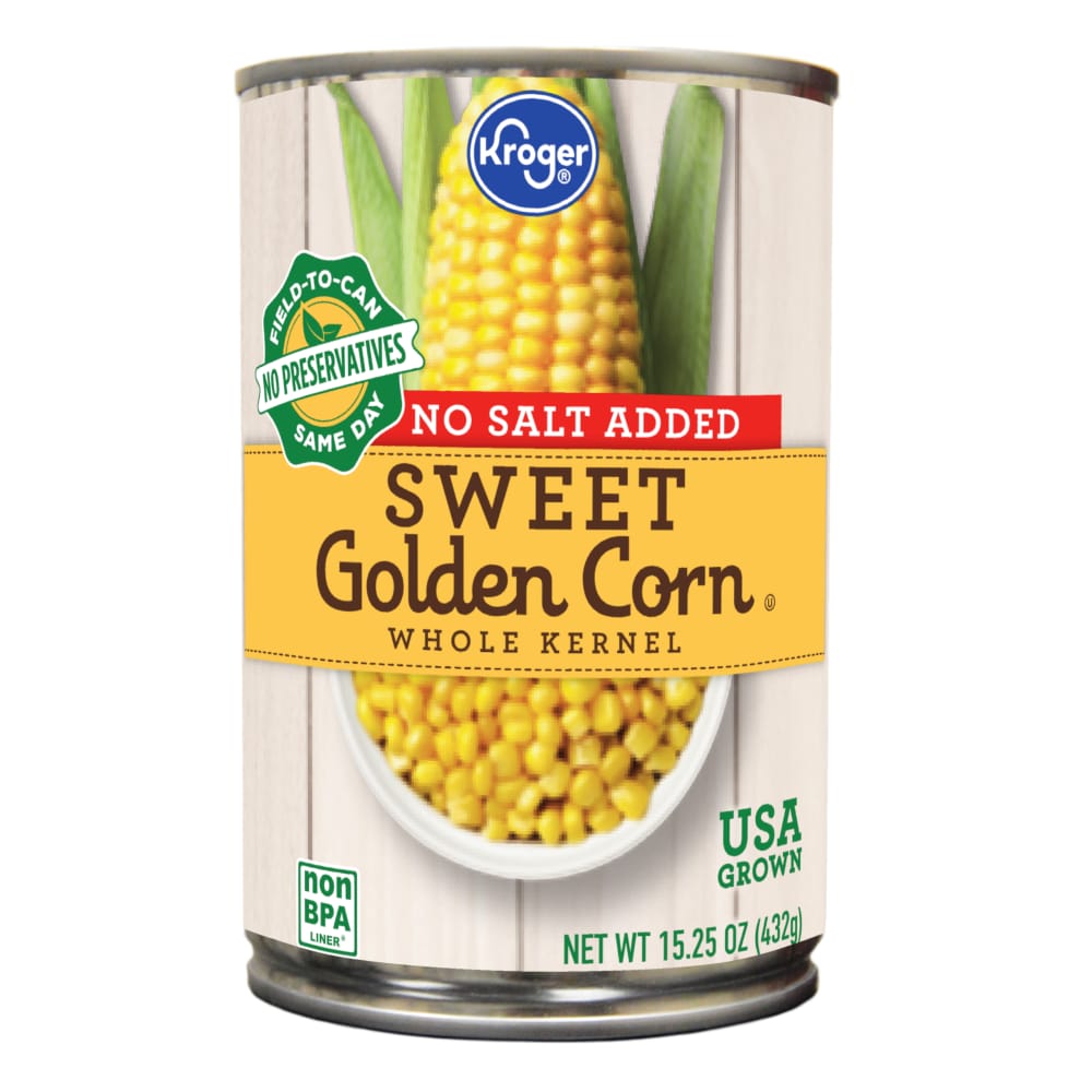 Canned Sweet Whole Kernel Corn - No Salt Added