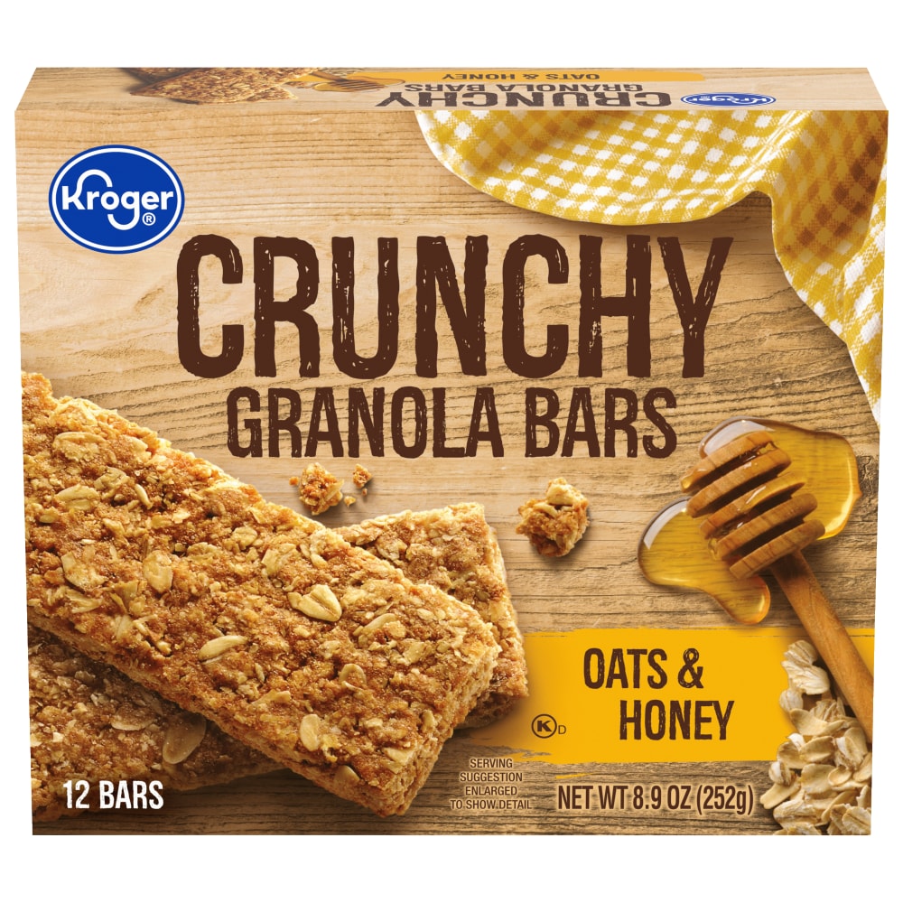 Kroger Crunchy Granola Bars Oats Honey 12 Ct 0 74 Oz Fred Meyer