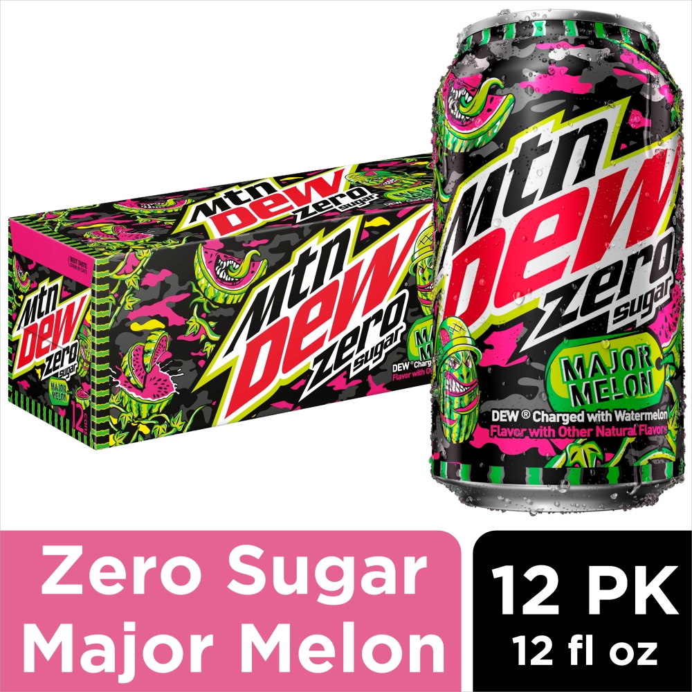 Mountain Dew® Zero Sugar Major Melon Soda Cans, 12 pk / 12