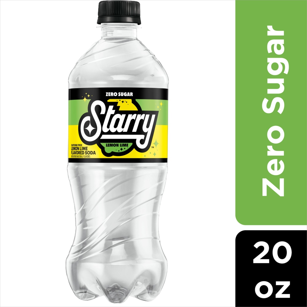 Starry™ Zero Sugar Lemon Lime Caffeine Free Soda Bottle, 20 fl oz - Baker's Starry™ Zero Sugar Lemon Lime Caffeine Free Soda Bottle, 20 fl oz - Baker's